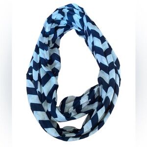 Yoga NWOT Storage Zip Infinity Scarf Chevron Hidden Compartment White Blue OS